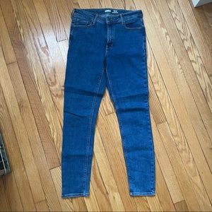 Super skinny high rise medium wash jeans
